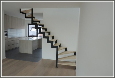 Stalen trap, leuning inox